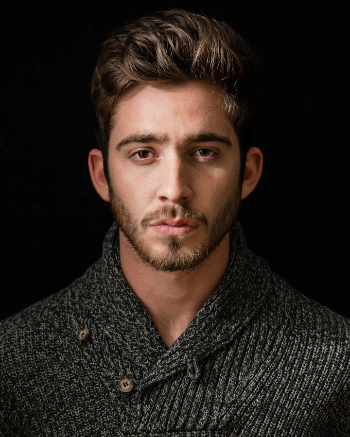 Man with short hair and a beard, sample portrait